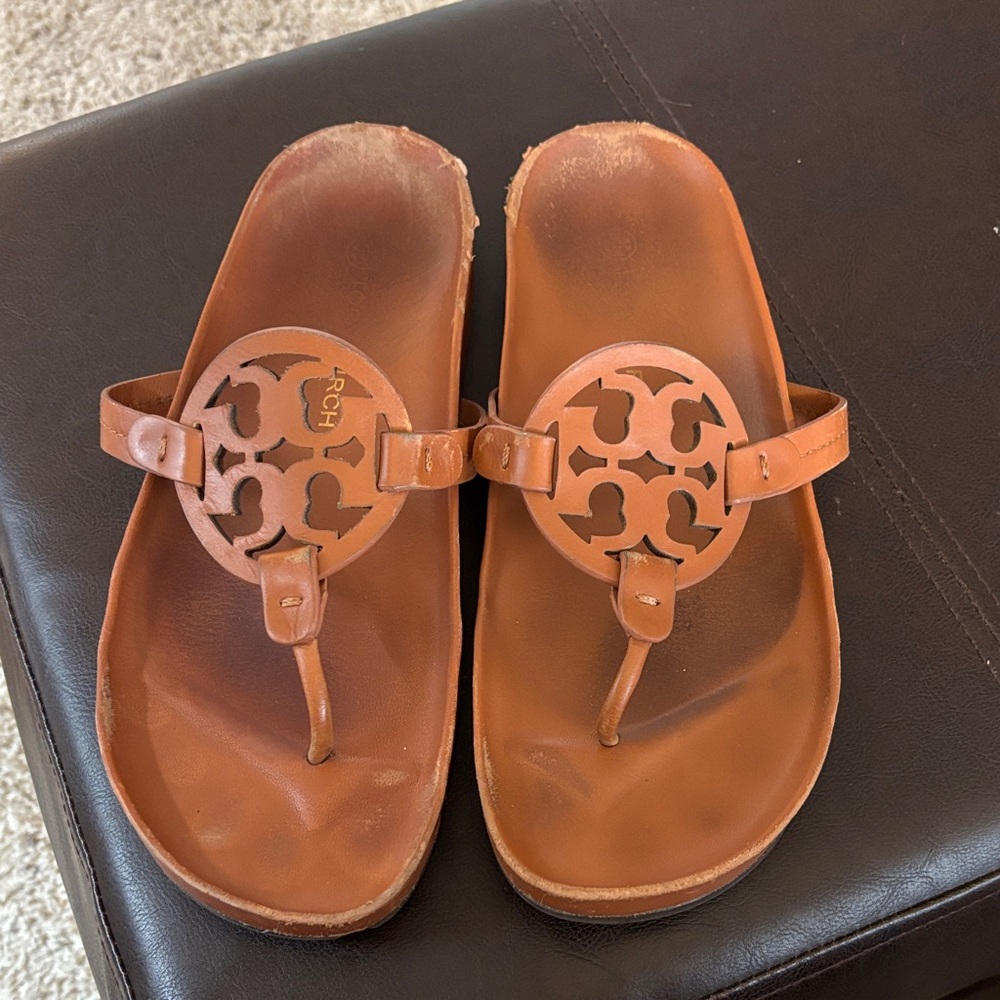 Tory Burch Brown Leather Sandals